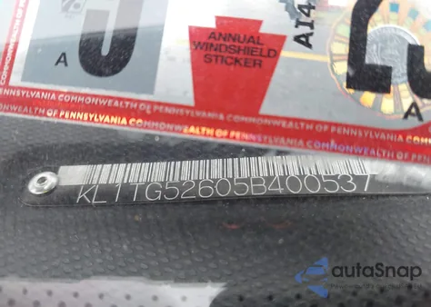 2005 Chevrolet Aveo Lt z USA, uszkodzony, nr VIN KL1TG52605B400537